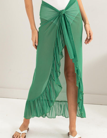 HYFVE Ruffle Trim Cover Up Sarong Skirt