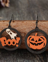 Hollow Pumpkin & Letter Wooden Earrings