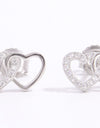 925 Sterling Silver Zircon Heart Earrings