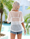 Angel Wings Cutout Round Neck Short Sleeve Cover Up