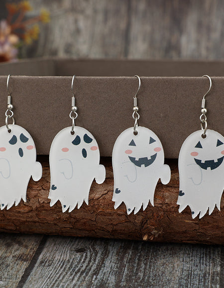 2 Piece Alloy Acrylic Ghost Dangle Earrings