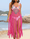 Fringe Spaghetti Strap Cover-Up