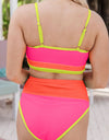 Color Block Scoop Neck Two-Piece Swim Set