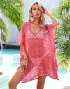 Angel Wings Slit Openwork V-Neck Cover Up