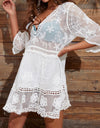 Lace Detail Plunge Cover-Up Dress