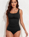 Square Neck Wide Strap Tankini Set