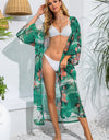 Floral Tie Waist Duster Cover Up