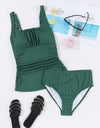 Square Neck Wide Strap Tankini Set