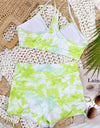 Tie-Dye Spaghetti Strap Top and Drawstring Shorts Swim Set