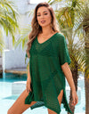 Angel Wings Openwork Slit Scoop Neck Cover Up