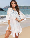 Backless Cutout Three-Quarter Sleeve Cover Up