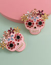 Skull Rhinestone Alloy Earrings