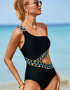 Cutout Single Shoulder One-Piece Swimwear