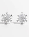 925 Sterling Silver Zircon Snowflake Earrings