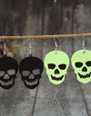 2 Piece PU Leather Skull Dangle Earrings