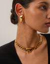 Stainless Steel 18K Gold-Plated Geometric Earrings