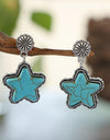 Artificial Turquoise Alloy Star Earrings