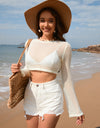 Openwork Long Sleeve Cover-Up