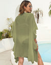 Ruffled Open Front Cover-Up