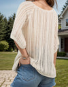 Openwork Round Neck Cover-Up