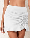 Ruched Elastic Waist Swim Skirt