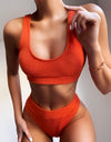 Scoop Neck Wide Strap Two-Piece Swim Set