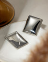 Stainless Steel Rectangular Stud Earrings