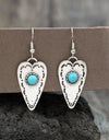 Alloy Turquoise Heart Dangle Earrings