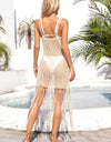 Angel Wings Fringe Openwork Spaghetti Strap Cover Up