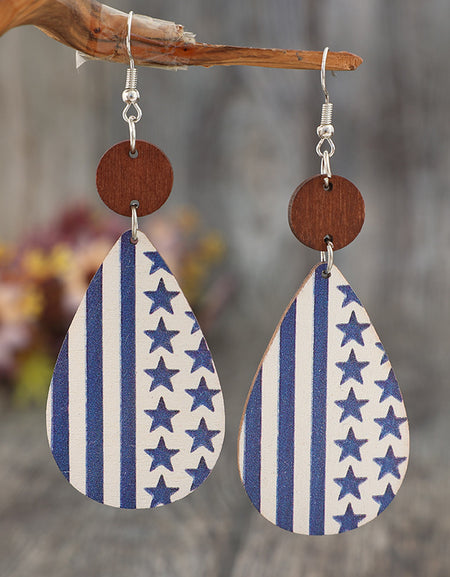 Printed PU Leather Dangle Earrings