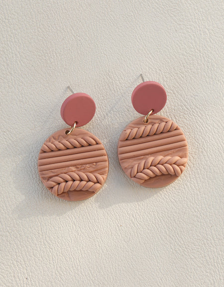 Soft Pottery Round Earrings