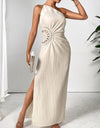 Honey Slit One Shoulder Sleeveless Maxi Dress