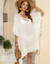 Cutout Ruffled Half Sleeve Cover-Up