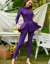 Mock Neck Long Sleeve One-Piece Swimwear