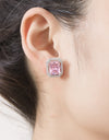 Silver-Plated Zircon Stud Earrings