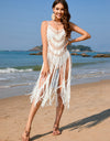 Fringe Openwork Spaghetti Strap Cover-Up