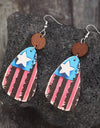 Star & Stripes Wooden Dangle Earrings