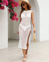 Cutout Openwork Round Neck Sleeveless Cover-Up