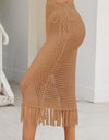 Fringe Openwork High Waist Swim Skirt