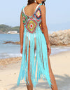 Fringe Spaghetti Strap Cover-Up