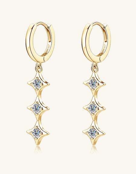 Moissanite 925 Sterling Silver Geometric Shape Earrings