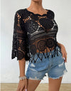 Openwork Round Neck Cover-Up