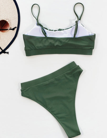 Adjustable Strap Ruched Two-Piece Swim Set