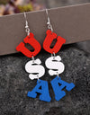 USA Wooden Letter Dangle Earrings