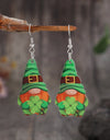 Wooden Alloy Dangle Earrings