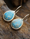 Copper Natural Stone Teardrop Shape Earrings