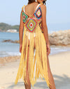 Fringe Spaghetti Strap Cover-Up