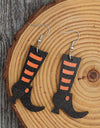 Alloy Wooden Boots Earrings