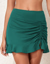 Ruched Elastic Waist Swim Skirt