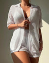 Open Front Half Sleeve Top and Shorts Cover Up Set